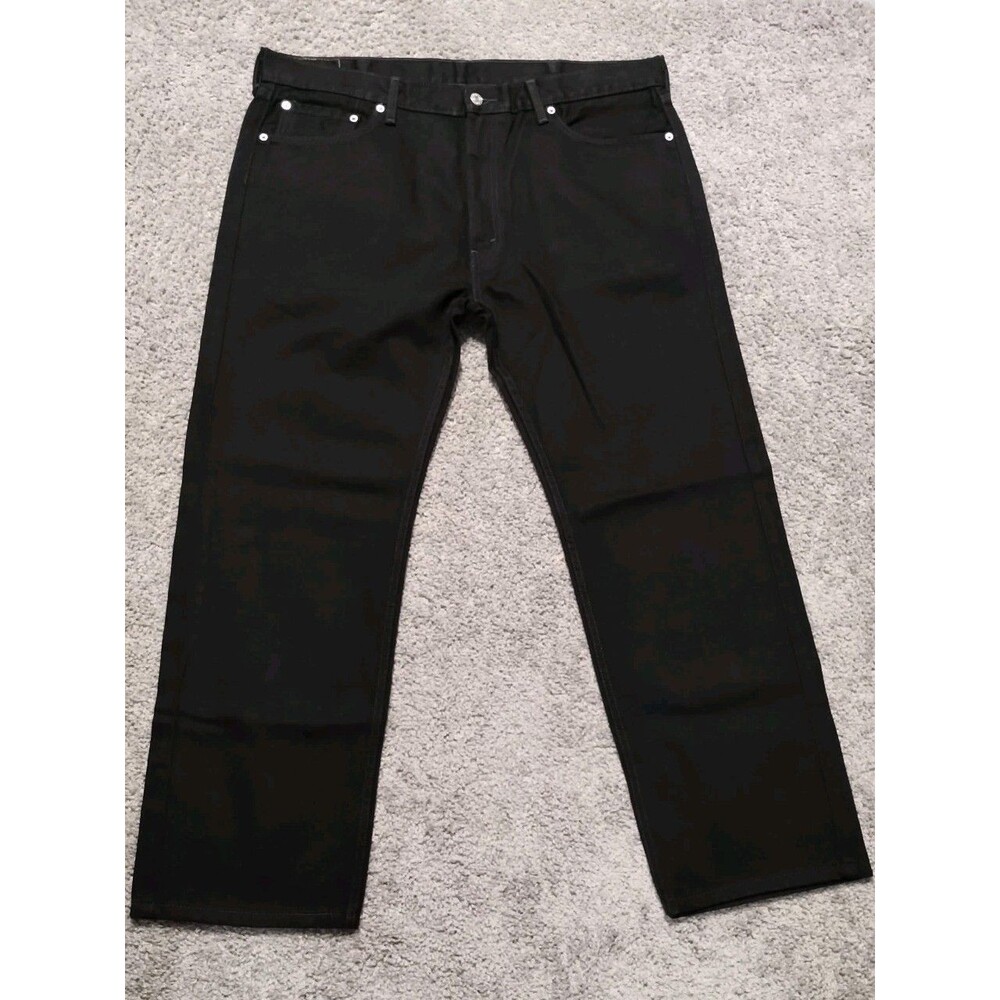 Men's Levi's 505 Regular Fit Straight Leg Black Jeans Size 40x30